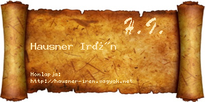 Hausner Irén névjegykártya